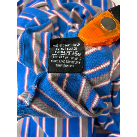 Vintage Volcom Mens Short Sleeve Large Elroy Polo Shirt Blue/Gray Stripes - Picture 7 of 8